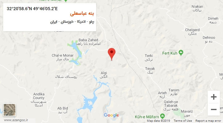 روستای بنه عباسعلی بر روی نقشه