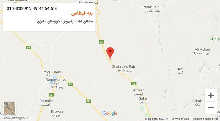 روستای بنه قیطاس بر روی نقشه