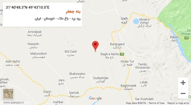 روستای بنه جعفر بر روی نقشه