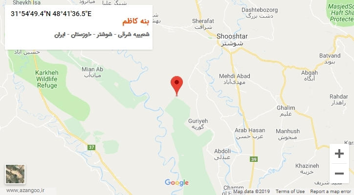 روستای بنه کاظم بر روی نقشه