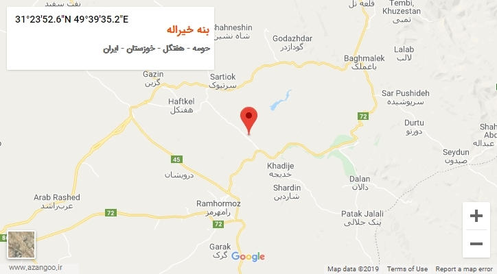روستای بنه خیراله بر روی نقشه