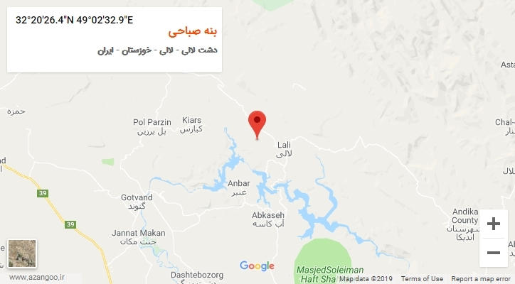 روستای بنه صباحی بر روی نقشه