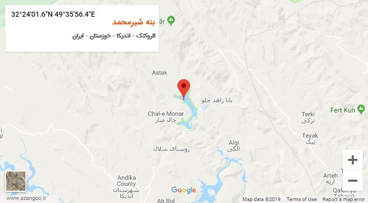 روستای بنه شیرمحمد بر روی نقشه