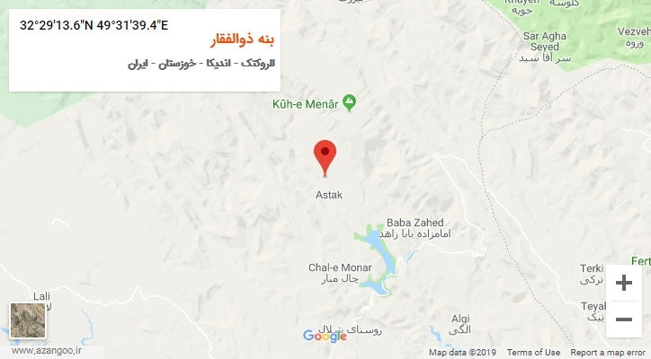 روستای بنه ذوالفقار بر روی نقشه