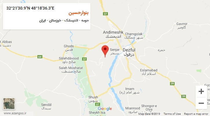 روستای بنوارحسین بر روی نقشه