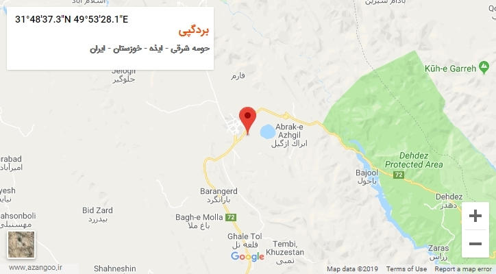 روستای بردگپی بر روی نقشه