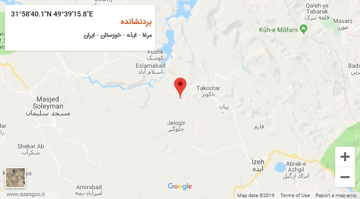 روستای بردنشانده بر روی نقشه