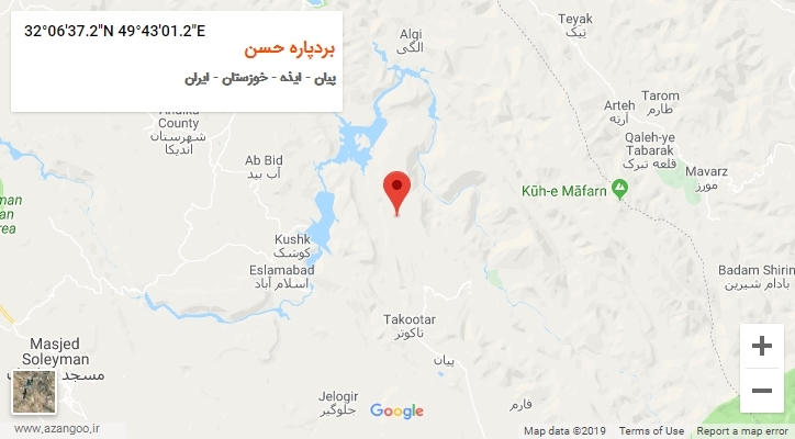 روستای بردپاره حسن بر روی نقشه