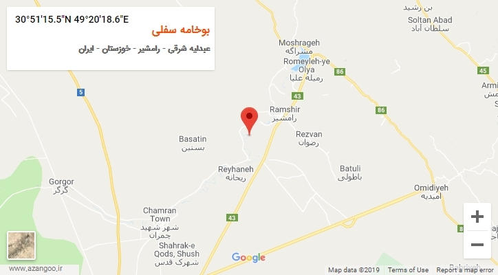 روستای بوخامه سفلی بر روی نقشه