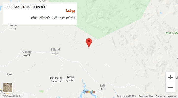 روستای بوخدا بر روی نقشه
