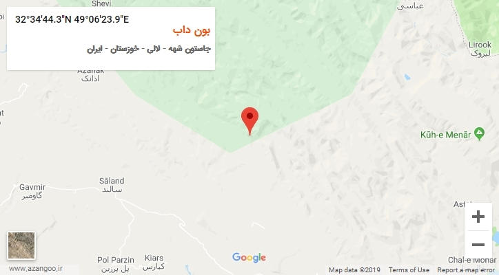 روستای بون داب بر روی نقشه