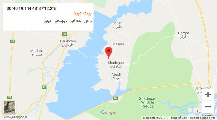 روستای بیت عبید بر روی نقشه