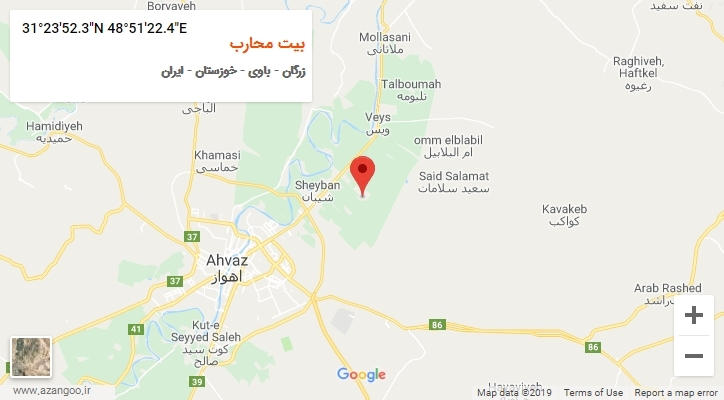 روستای بیت محارب بر روی نقشه