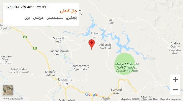 روستای چال گندلی بر روی نقشه