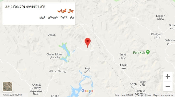 روستای چال گوراب بر روی نقشه