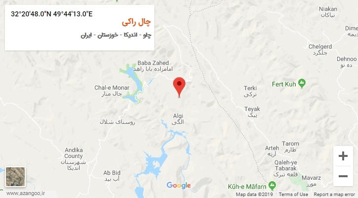 روستای چال راکی بر روی نقشه