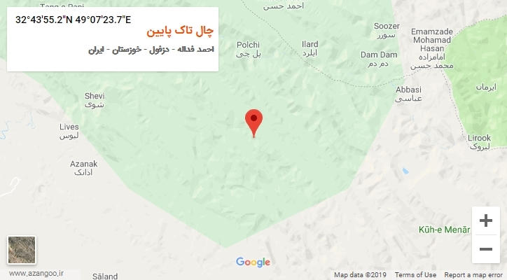 روستای چال تاک پایین بر روی نقشه