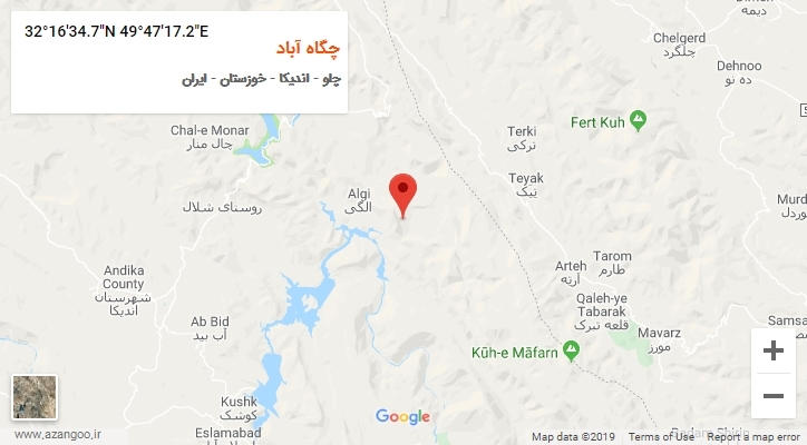 روستای چگاه آباد بر روی نقشه