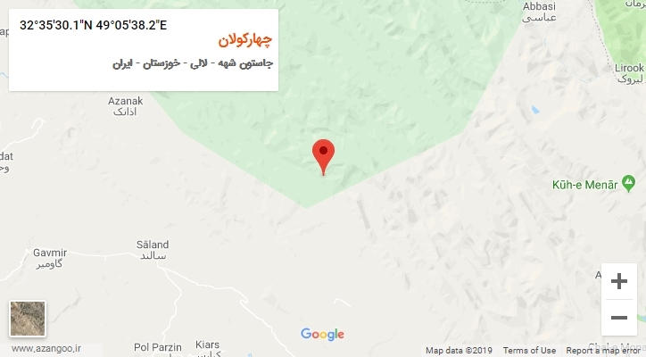 روستای چهارکولان بر روی نقشه