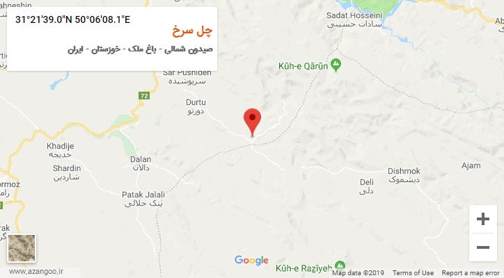 روستای چل سرخ بر روی نقشه