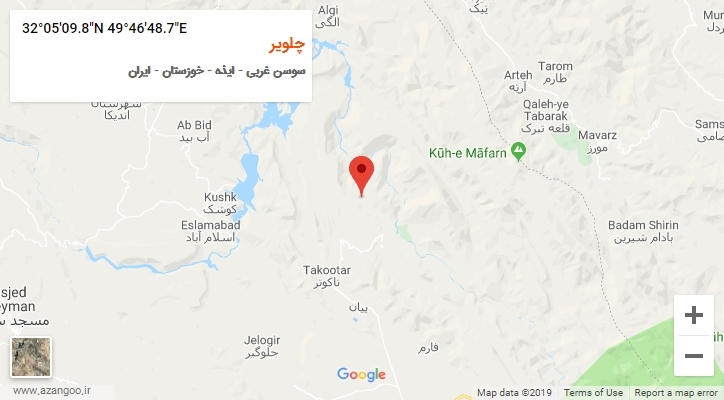 روستای چلویر بر روی نقشه
