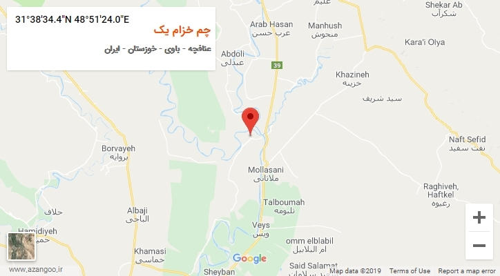 روستای چم خزام یک بر روی نقشه