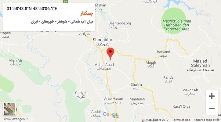 روستای چمکنار بر روی نقشه
