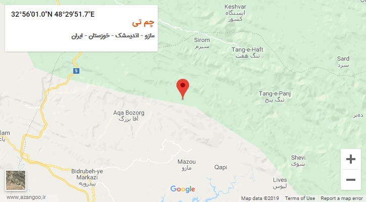 روستای چم تی بر روی نقشه