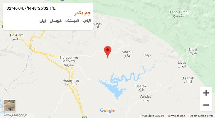 روستای چم یکدر بر روی نقشه