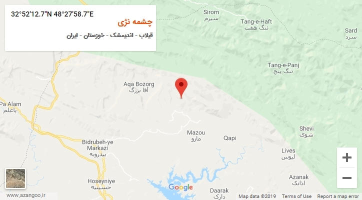 روستای چشمه نژی بر روی نقشه