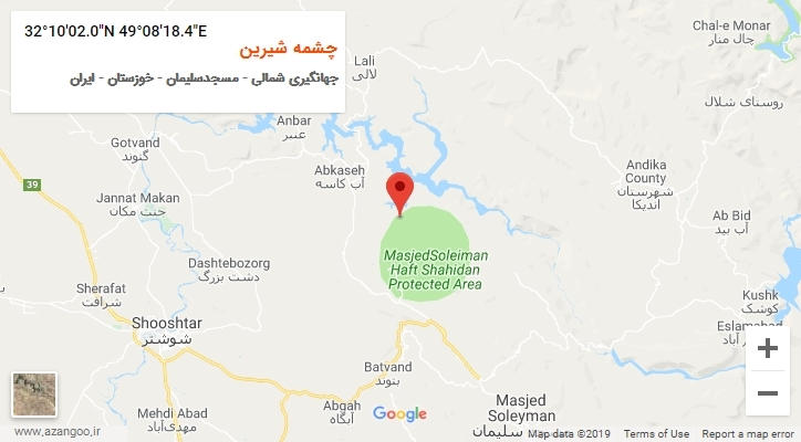 روستای چشمه شیرین بر روی نقشه