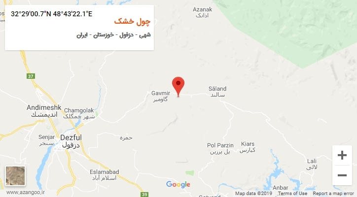 روستای چول خشک بر روی نقشه