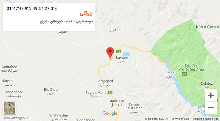 روستای چولکی بر روی نقشه
