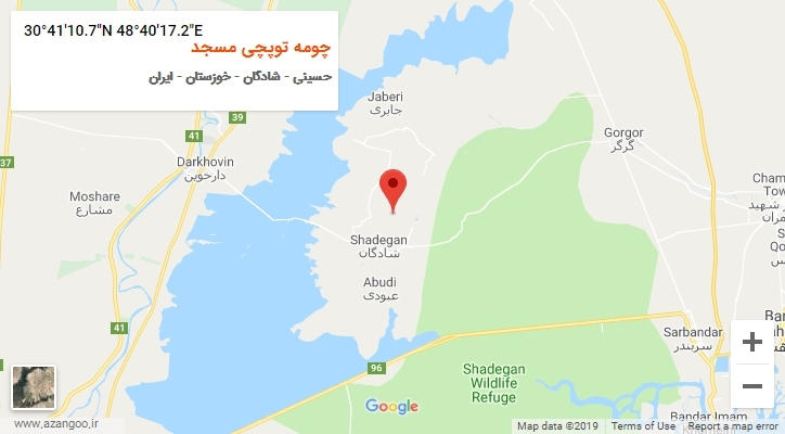روستای چومه توپچی مسجد بر روی نقشه