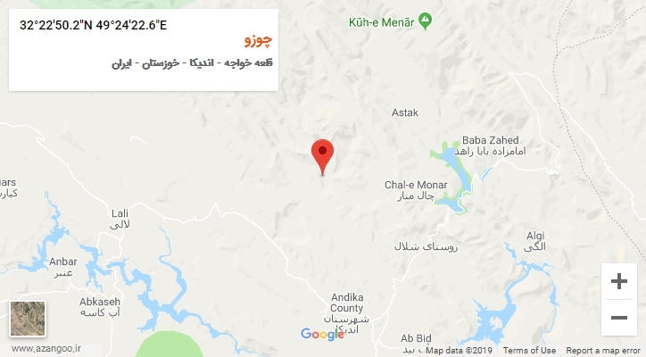 روستای چوزو بر روی نقشه