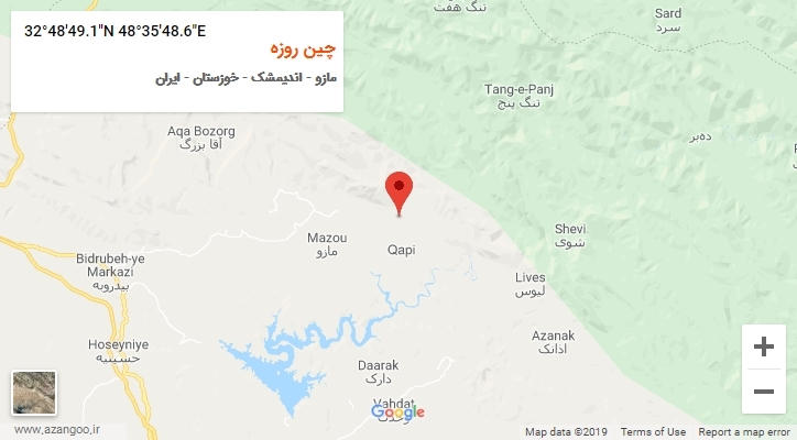 روستای چین روزه بر روی نقشه