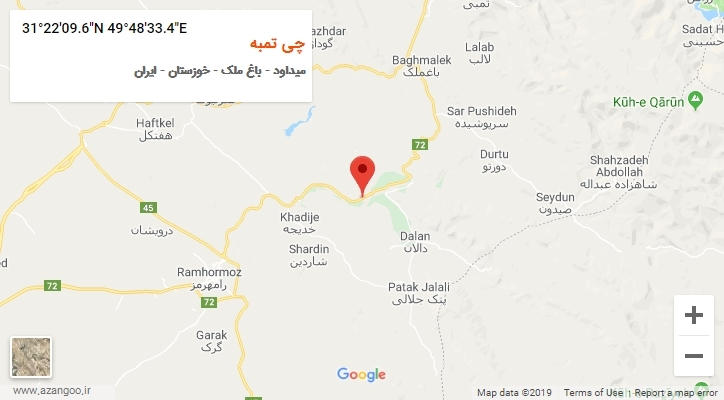 روستای چی تمبه بر روی نقشه