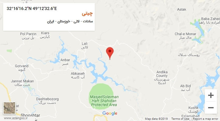 روستای چیتی بر روی نقشه
