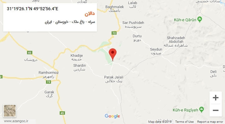 روستای دالان بر روی نقشه