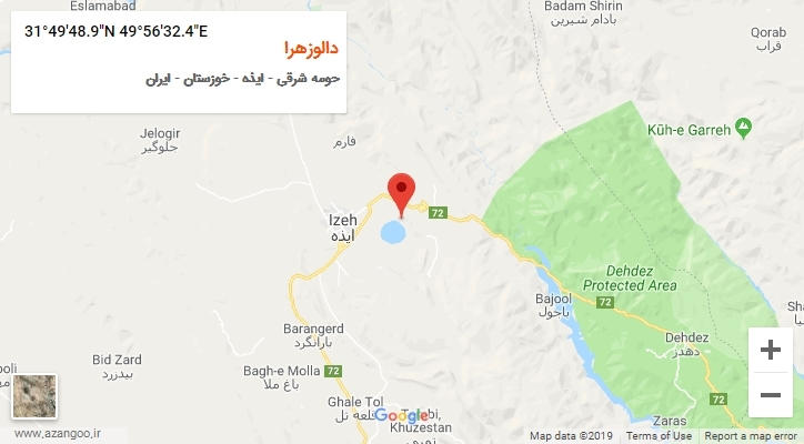 روستای دالوزهرا بر روی نقشه