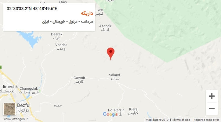 روستای داریگه بر روی نقشه