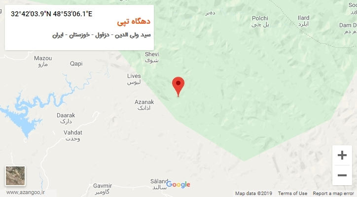 روستای دهگاه تپی بر روی نقشه