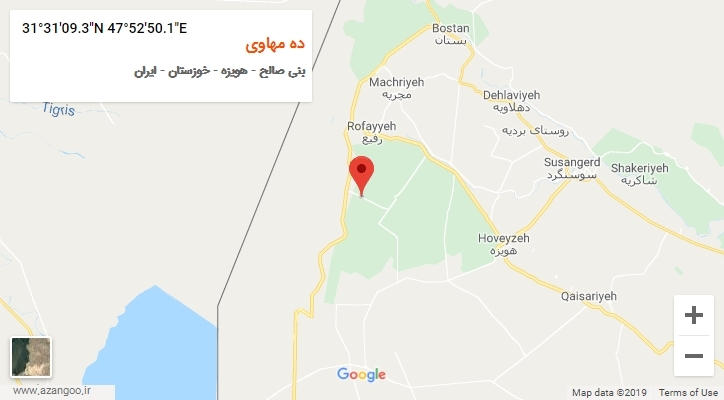 روستای ده مهاوی بر روی نقشه