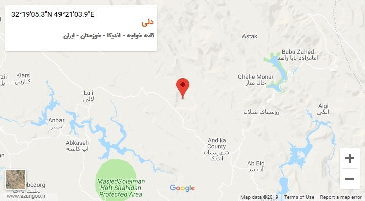 روستای دلی بر روی نقشه