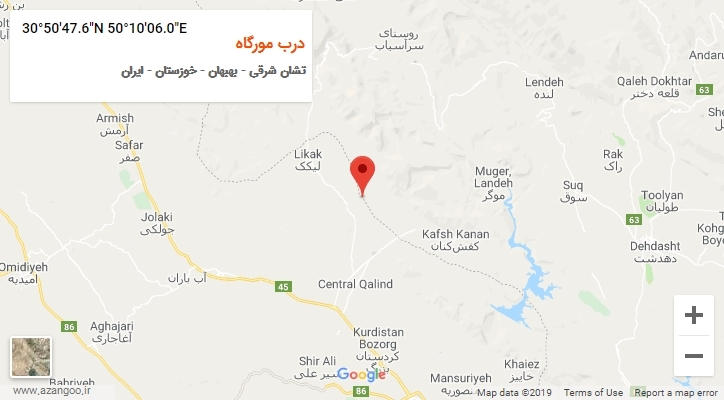 روستای درب مورگاه بر روی نقشه