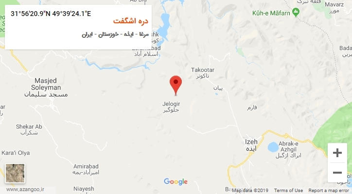 روستای دره اشگفت بر روی نقشه