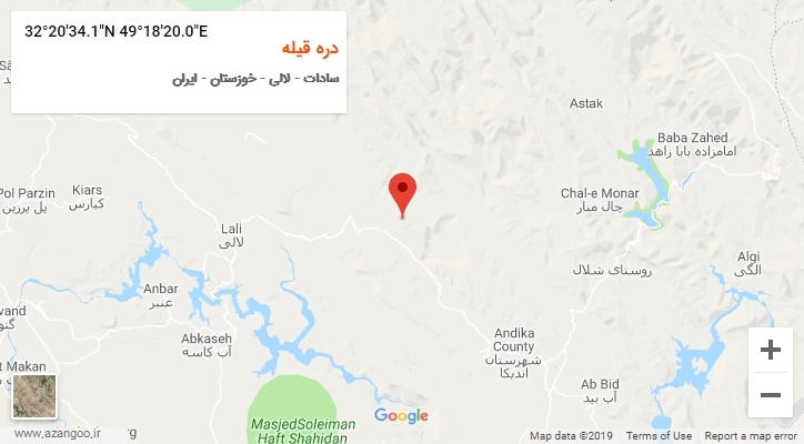 روستای دره قیله بر روی نقشه