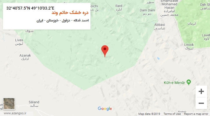 روستای دره خشک حاتم وند بر روی نقشه