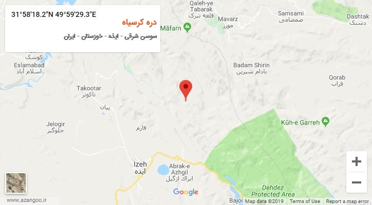 روستای دره کرسیاه بر روی نقشه