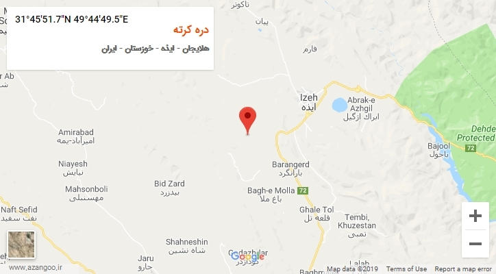روستای دره کرته بر روی نقشه